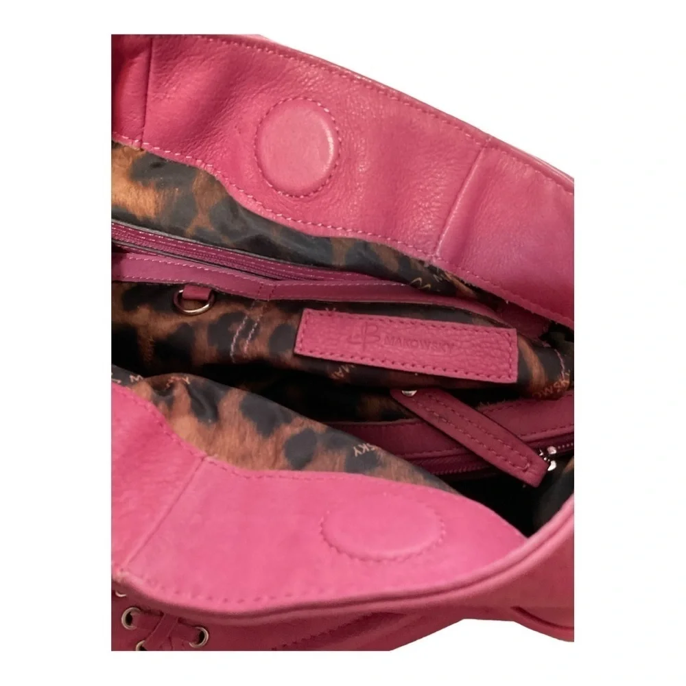 B Makowsky Soft Leather Pink Handbag
